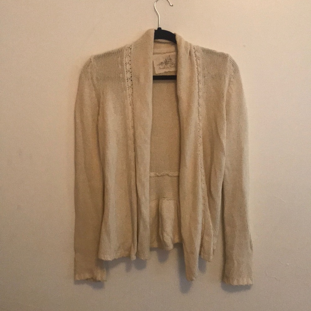 Anthropologist Knitted Embroidered Cardigan